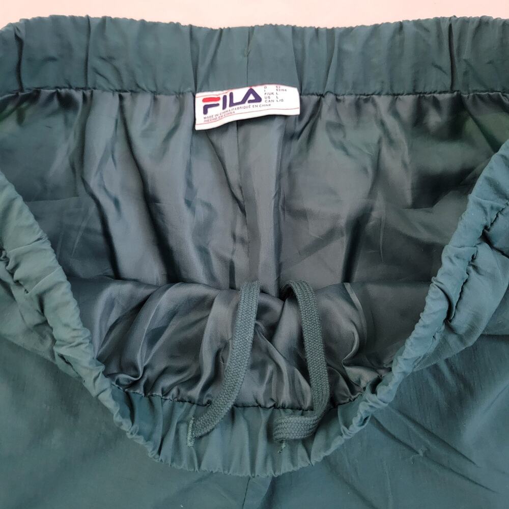 Vintage Fila Track Pants Mens L Teal Expedition Nylon Joggers Retro - Picture 7 of 12
